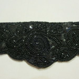 Black Stretch Belt w Sequins