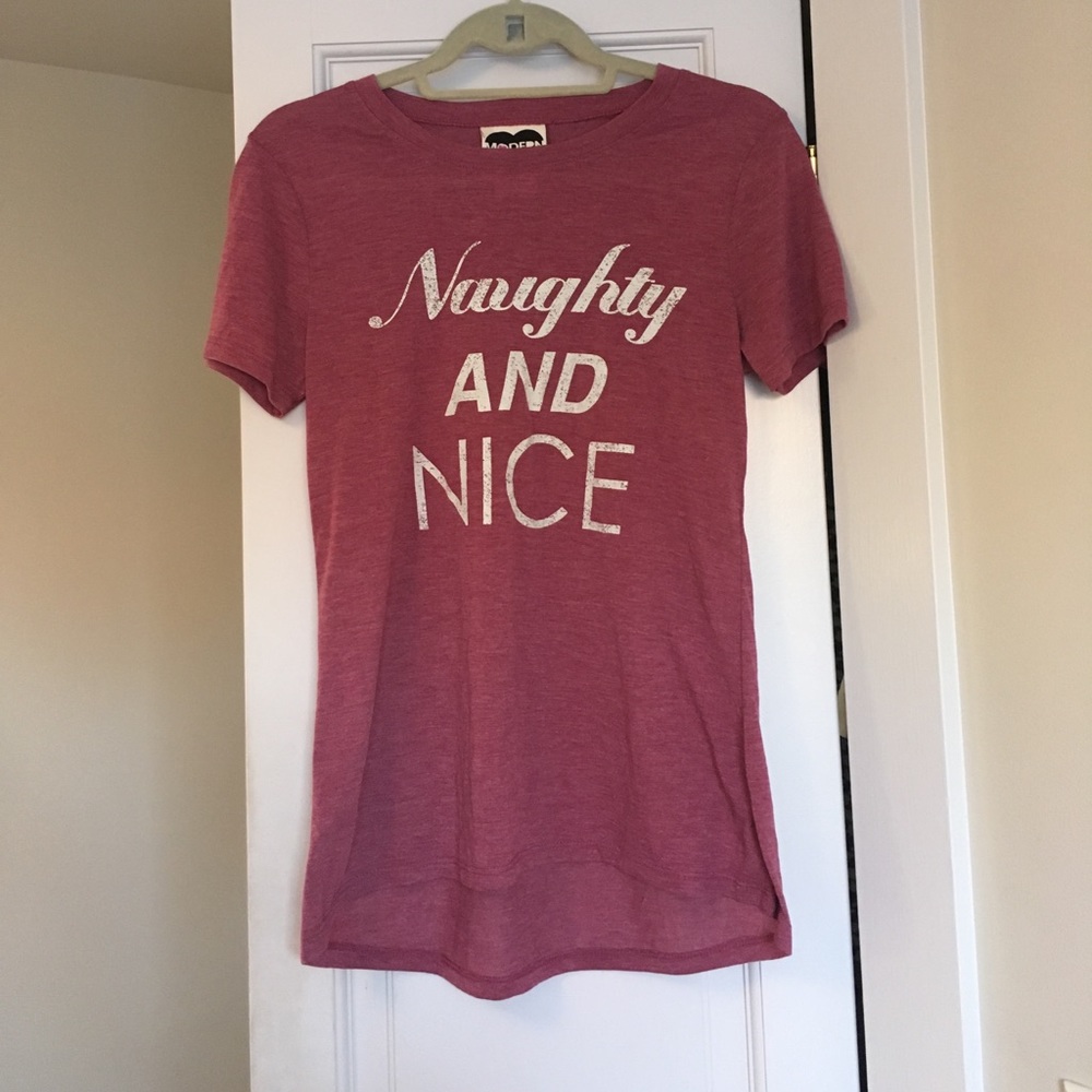 Christmas Shirt Modern Lux Naughty/Nice Tee - Picture 1 of 4