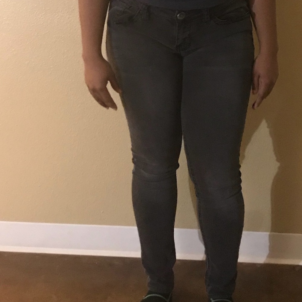 Grey Light Washed Skinny Jeans