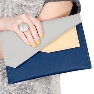 Vegan Animal Friendly Navy Envelope Clutch
