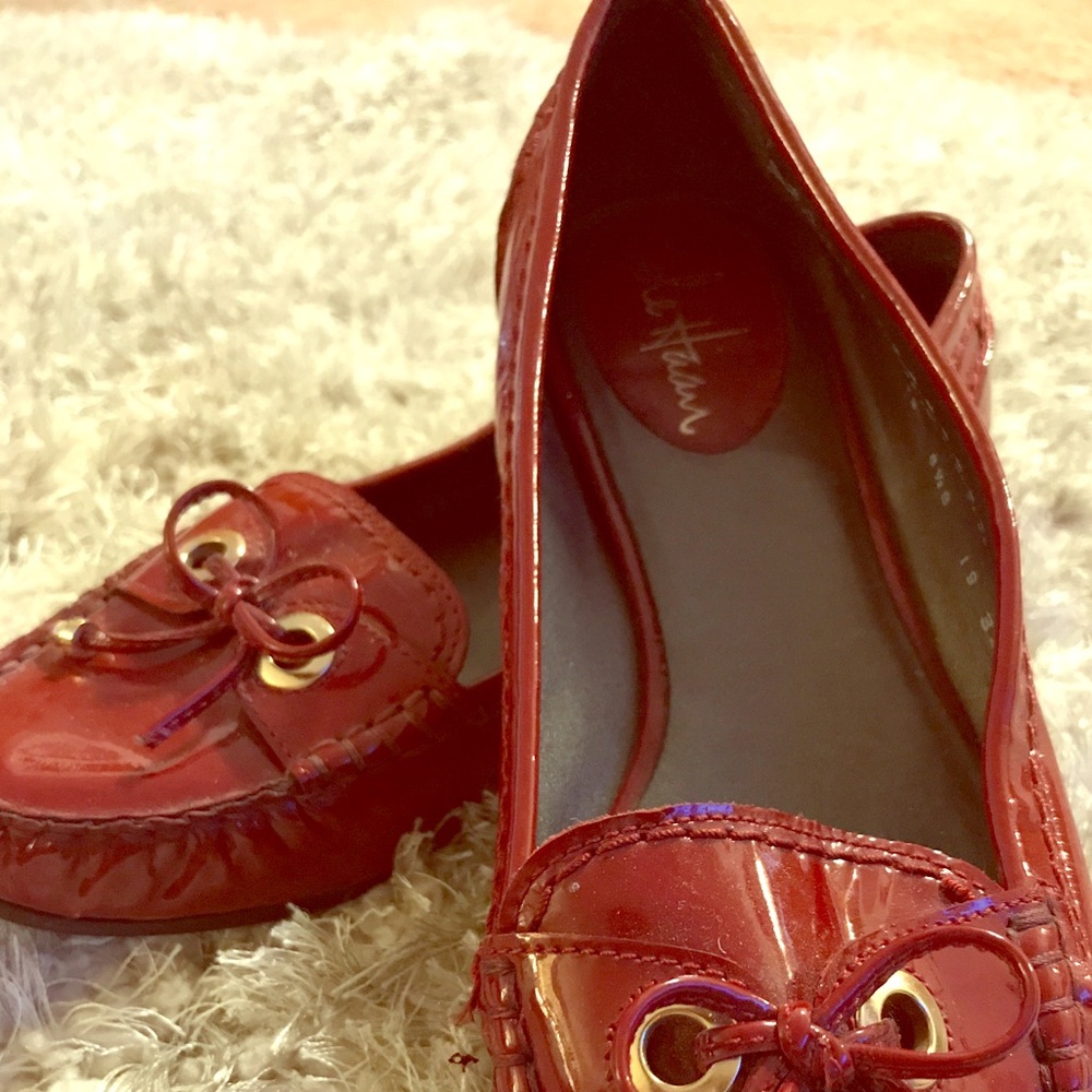 Red patten leather Cole Haan flats