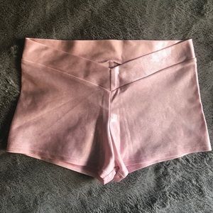 Light Pink Sparkly Spandex Shorts
