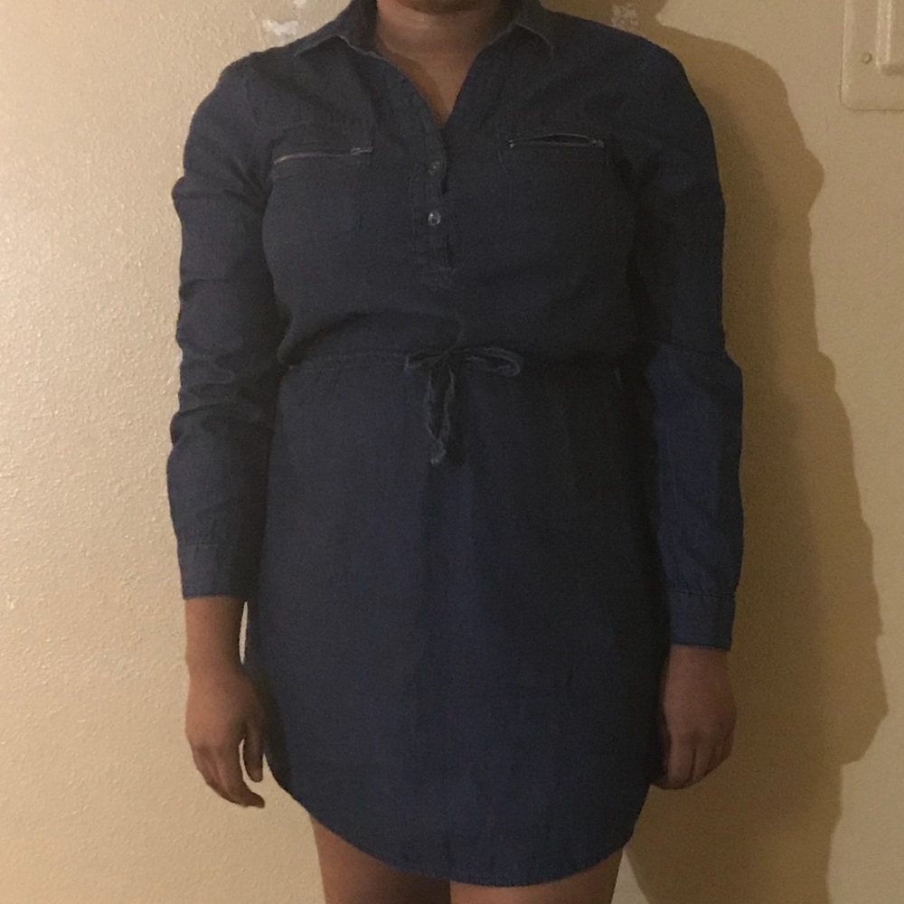 Long Sleeve Mini Jeans Dress