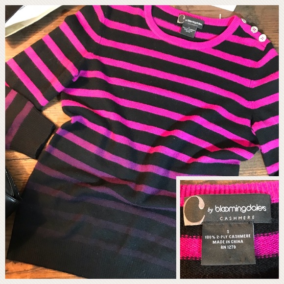 Bloomingdale's Sweaters - 100% Cashmere Bloomingdales Striped Ombré Sweater