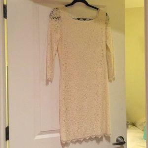 DVF off-white lace dress