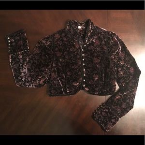 Free People Floral Velvet Blazer