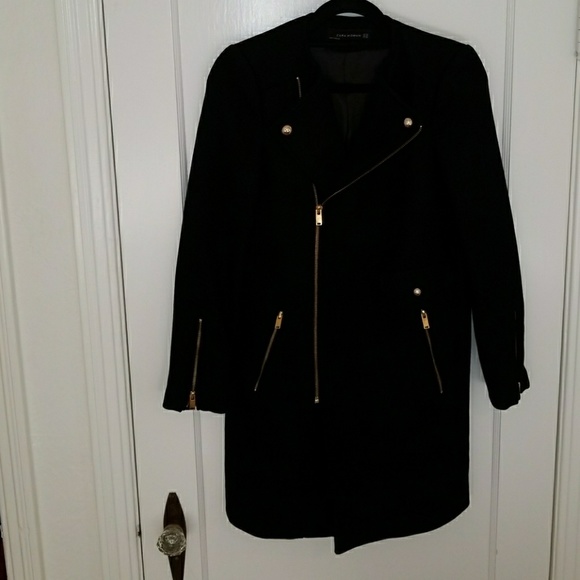 Zara Jackets & Coats Zara Woman Black Coat Poshmark