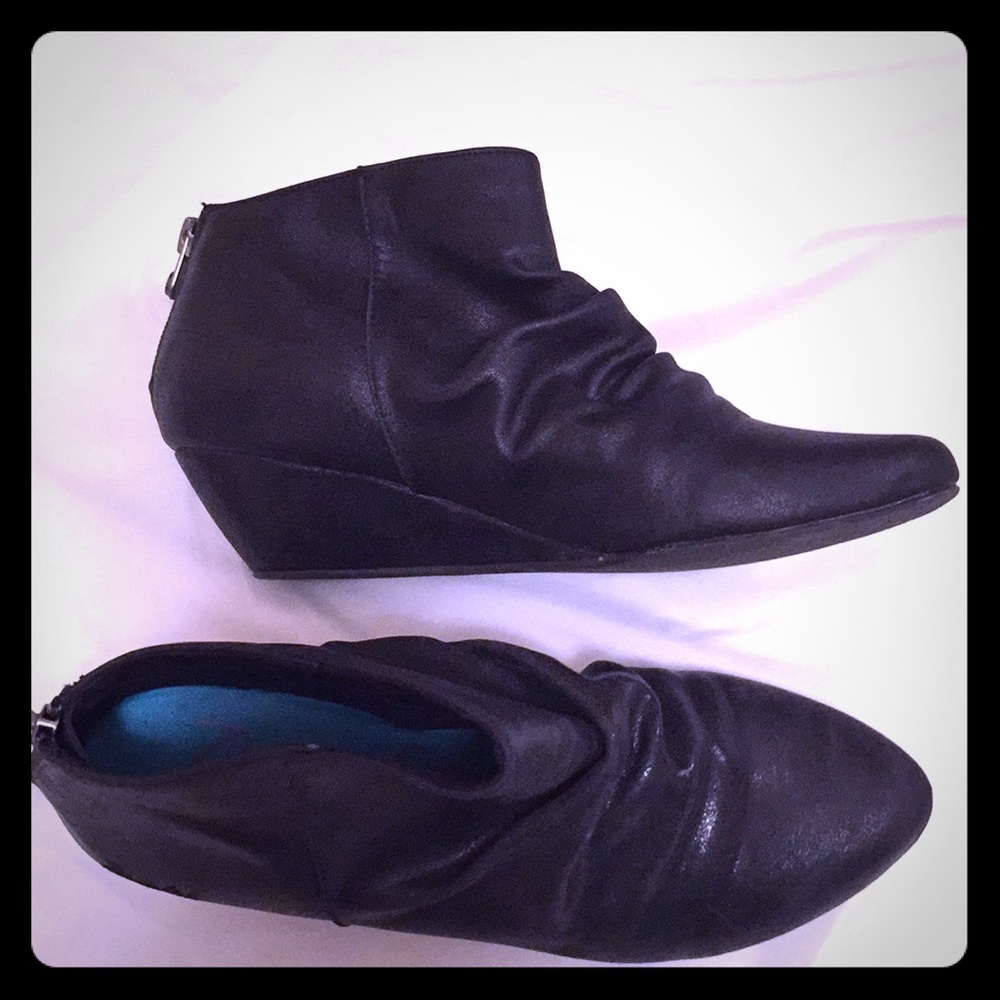 Blowfish Black Wedge Booties