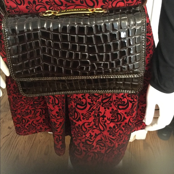 Chocolate Croc Handbag/Clutch - Picture 2 of 8