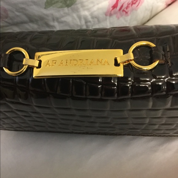 Chocolate Croc Handbag/Clutch - Picture 4 of 8