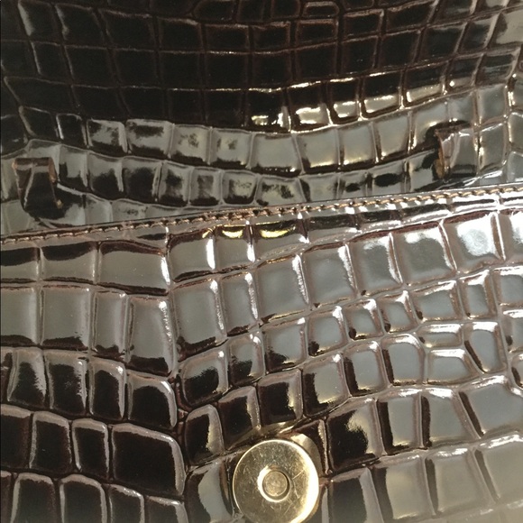 Chocolate Croc Handbag/Clutch - Picture 6 of 8