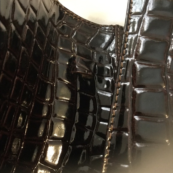 Chocolate Croc Handbag/Clutch - Picture 7 of 8