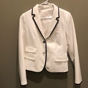 White with black lining blazer