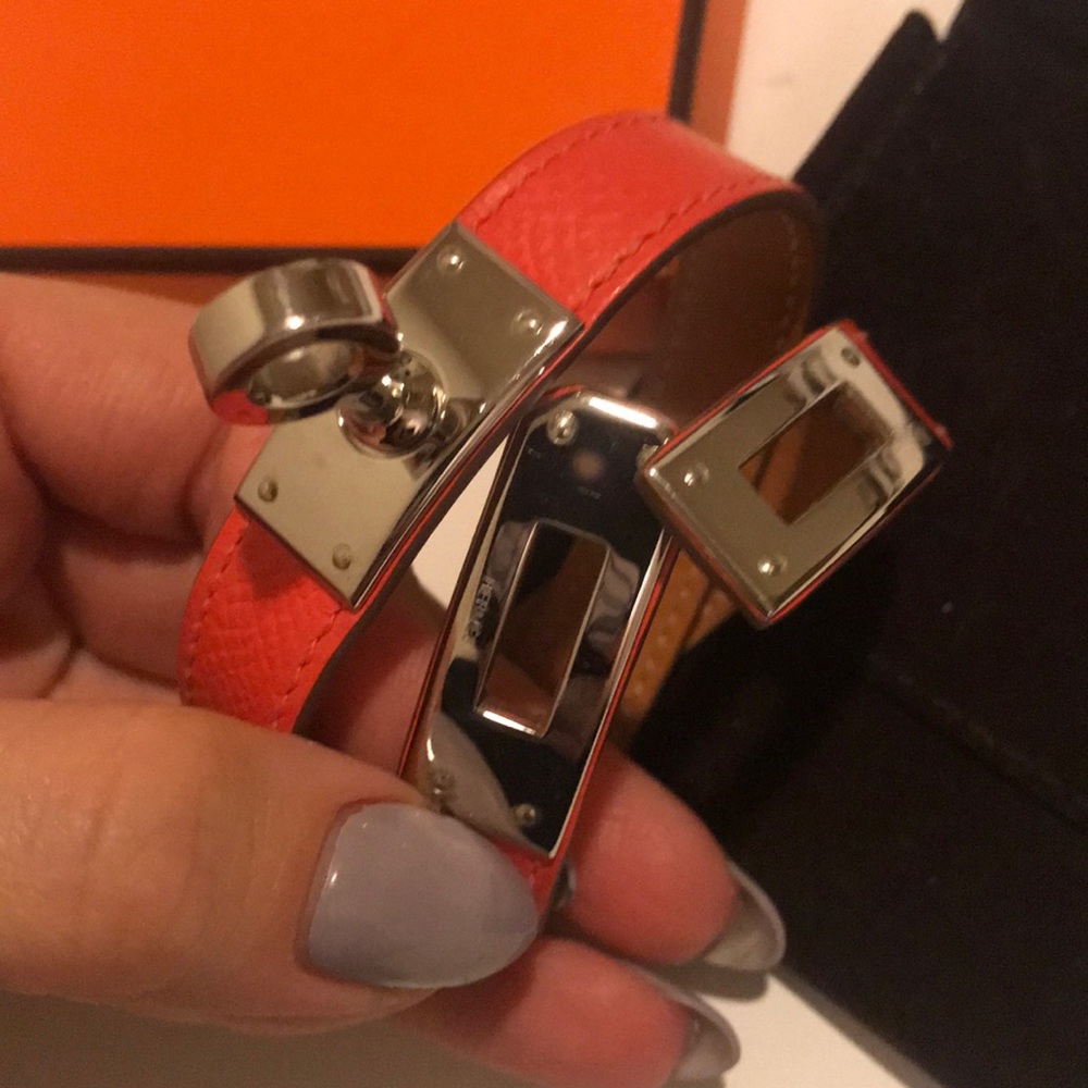 Authentic Hermes Kelly bracelet rose juipur - Picture 2 of 4