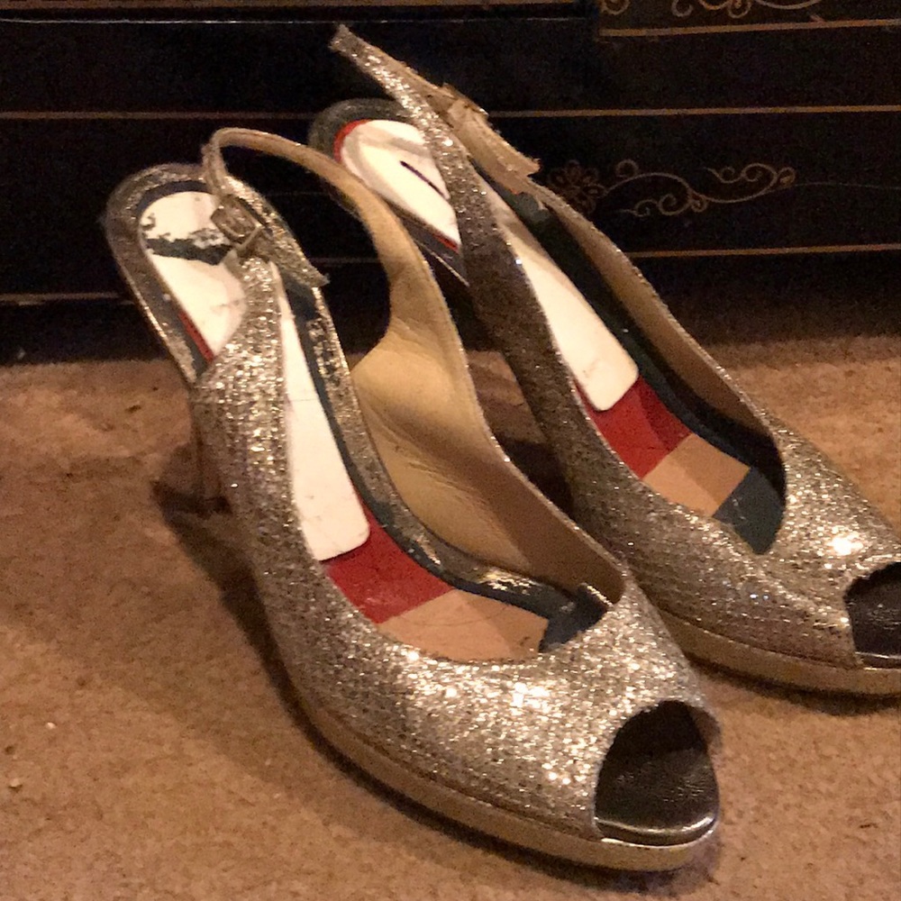 Authentic Jimmy Choo Silver Sequins 38 1/2