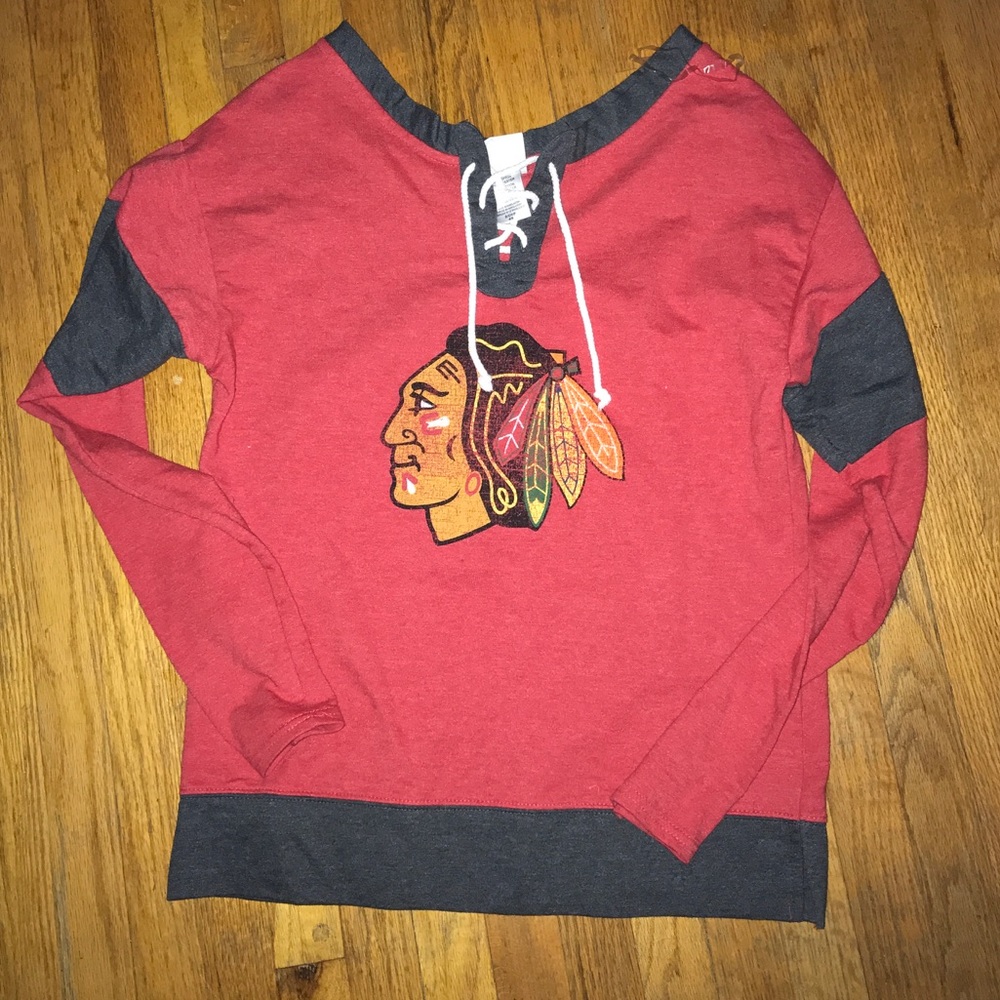 Blackhawks off the shoulder sweatshirt