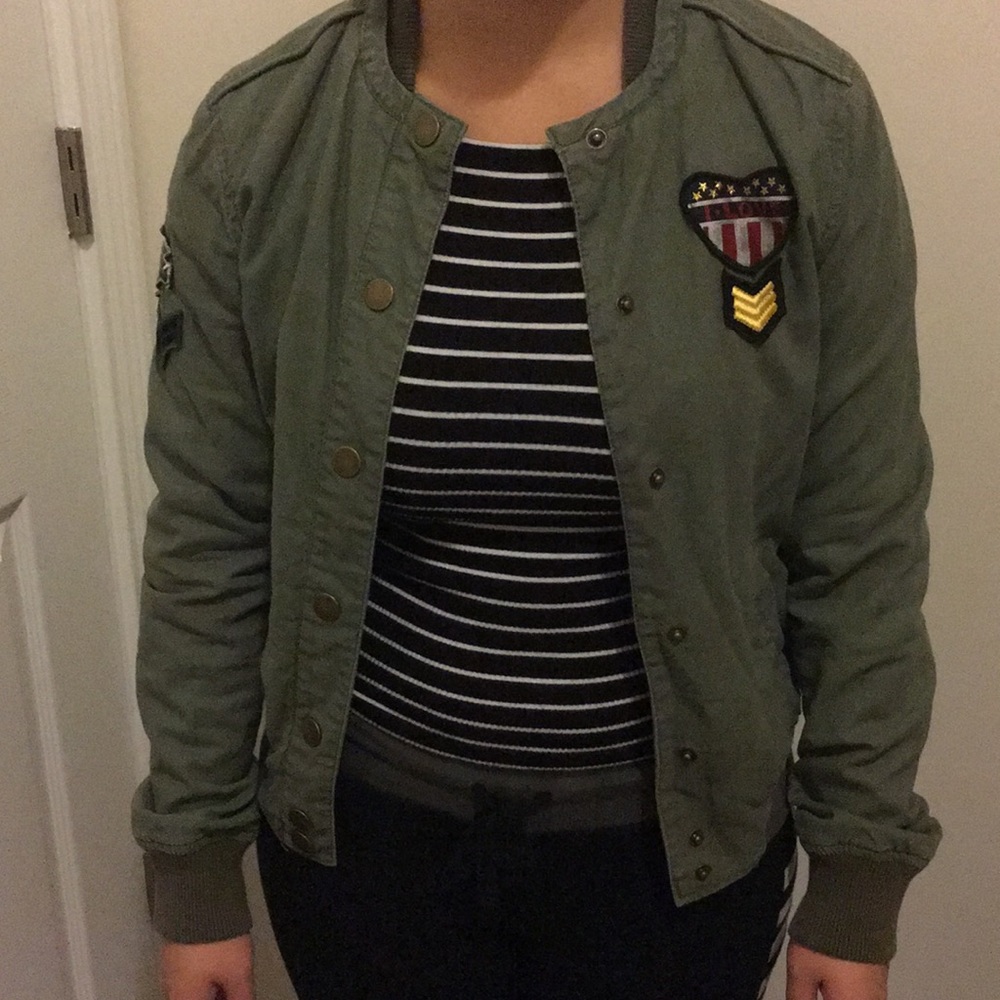 Bethany Mota Army Green Bomber Jacket