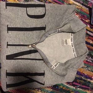 VS PINK HALF ZIP SWEATSHIRT