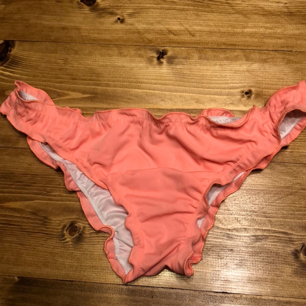 Victoria’s Secret bright coral ruched bottoms!