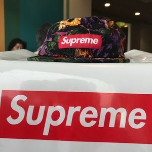 Supreme hat purple Painted Floral Camp Cap