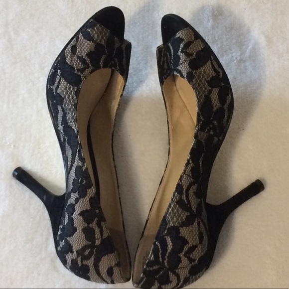 Lace Peep Toe Pumps - Picture 5 of 5