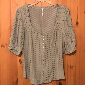 Free People Electric Soul Blouse in Green Tea