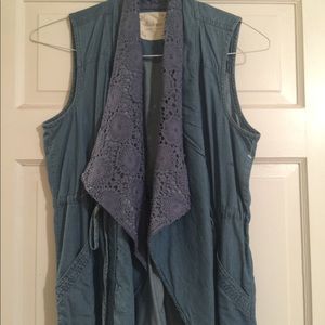 Altar’d State Chambray/crochet vest