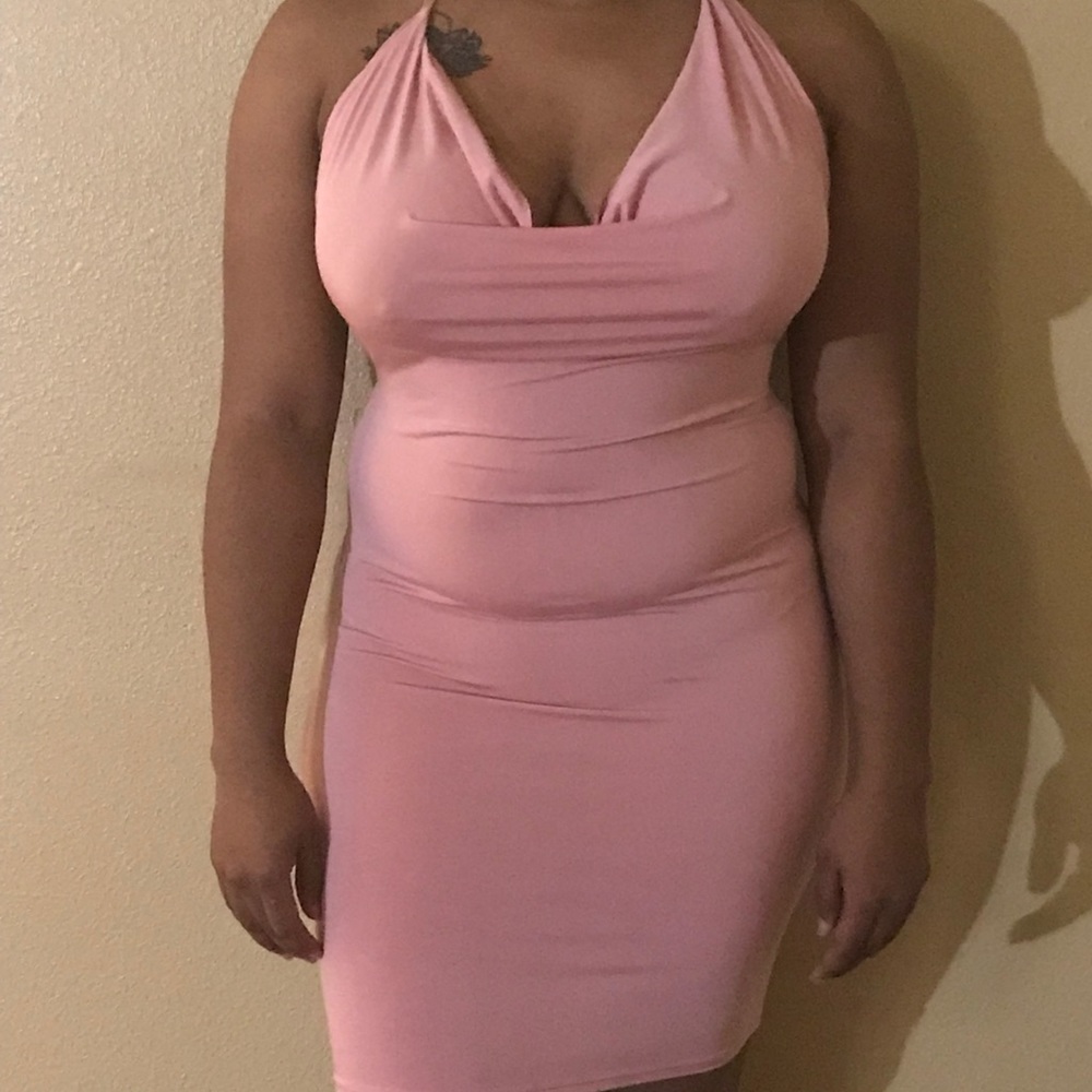 Blush Satin Dress