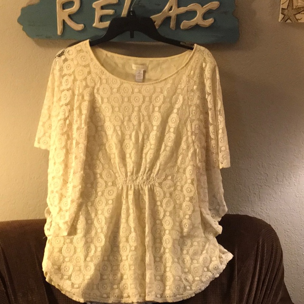 Cream and lace tunic