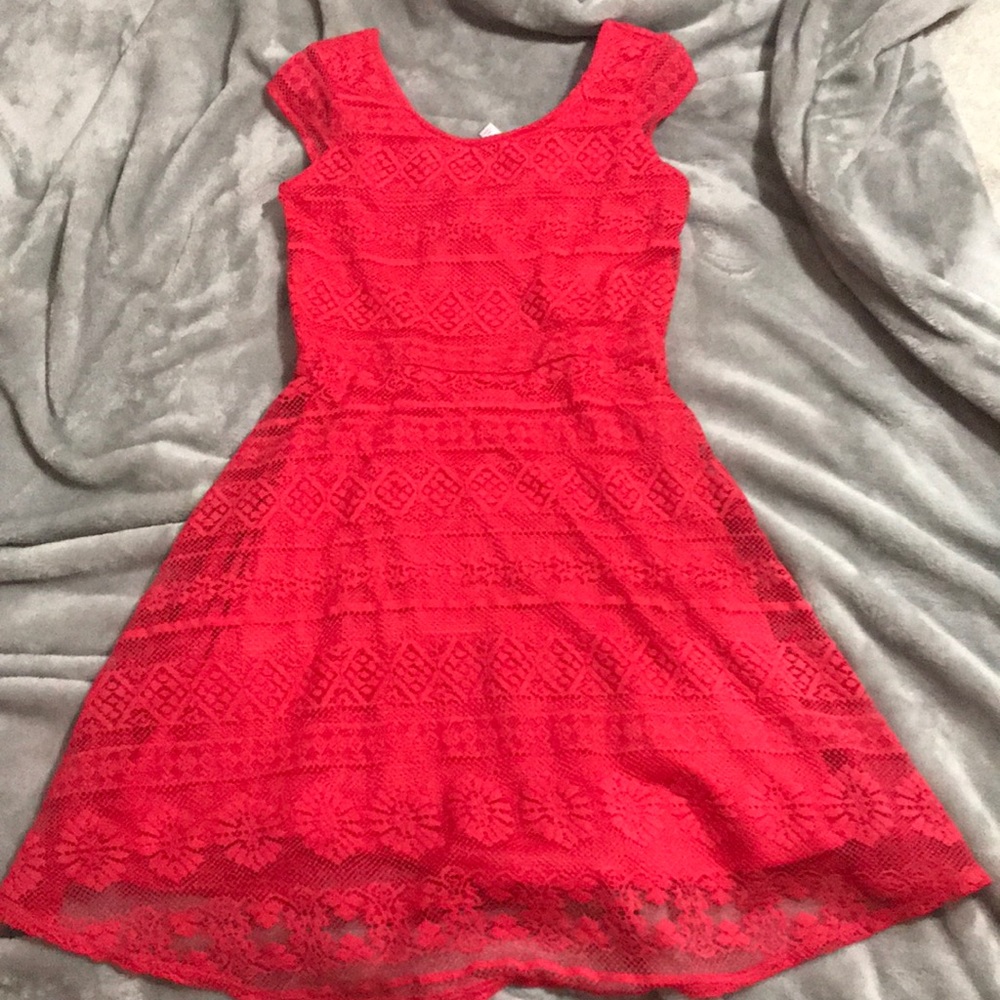 Coral/Pink Lace Dress