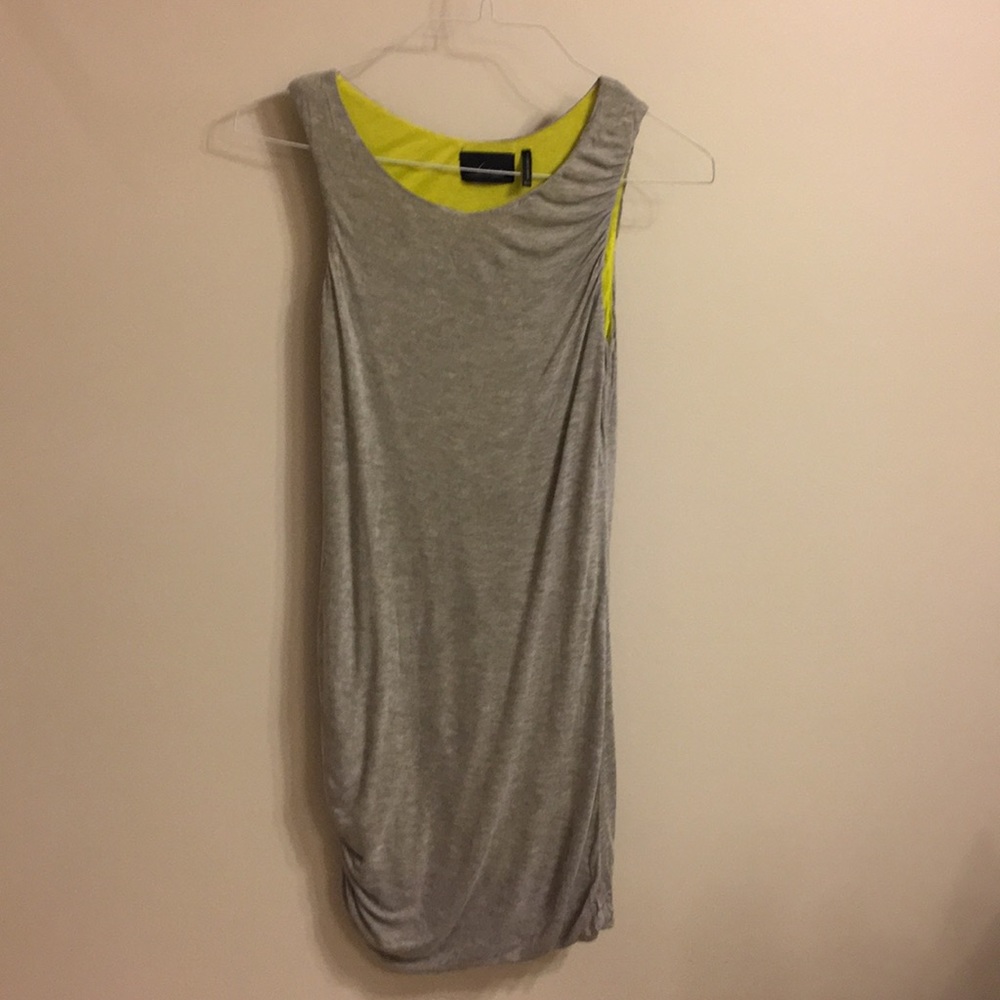 Grey jersey dress with side rouging