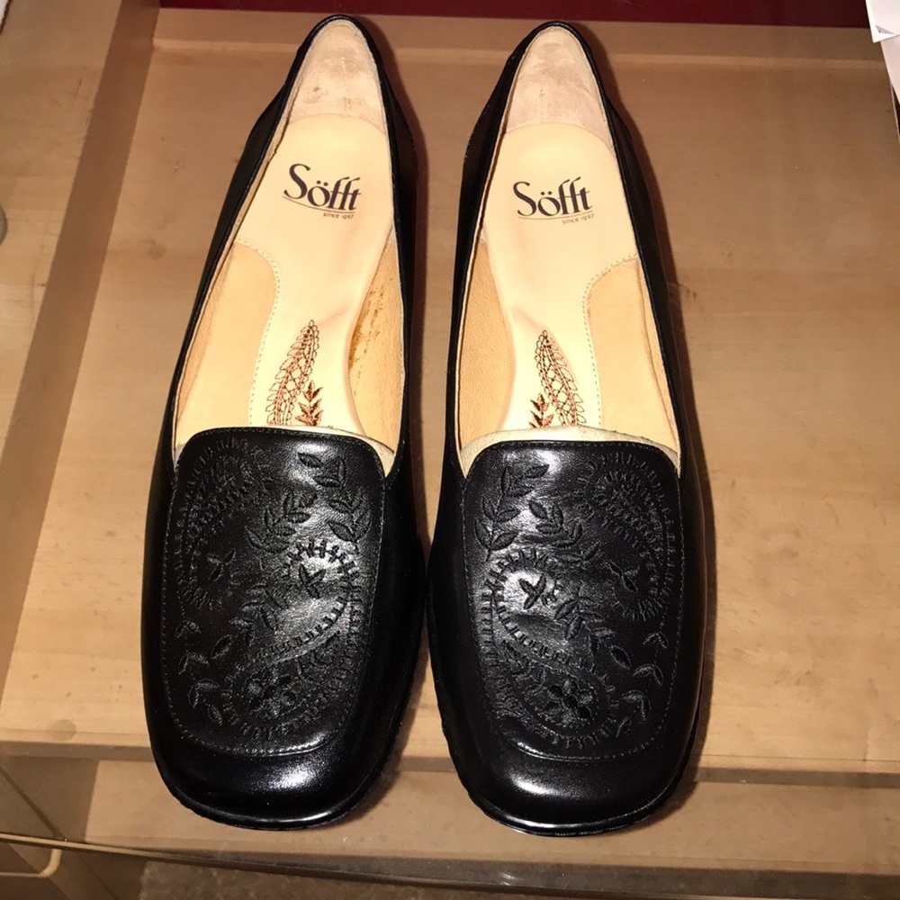 🎉Final Sale New Black Leather Sofft Loafer