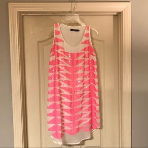Pink & White Sparkly Summer Dress