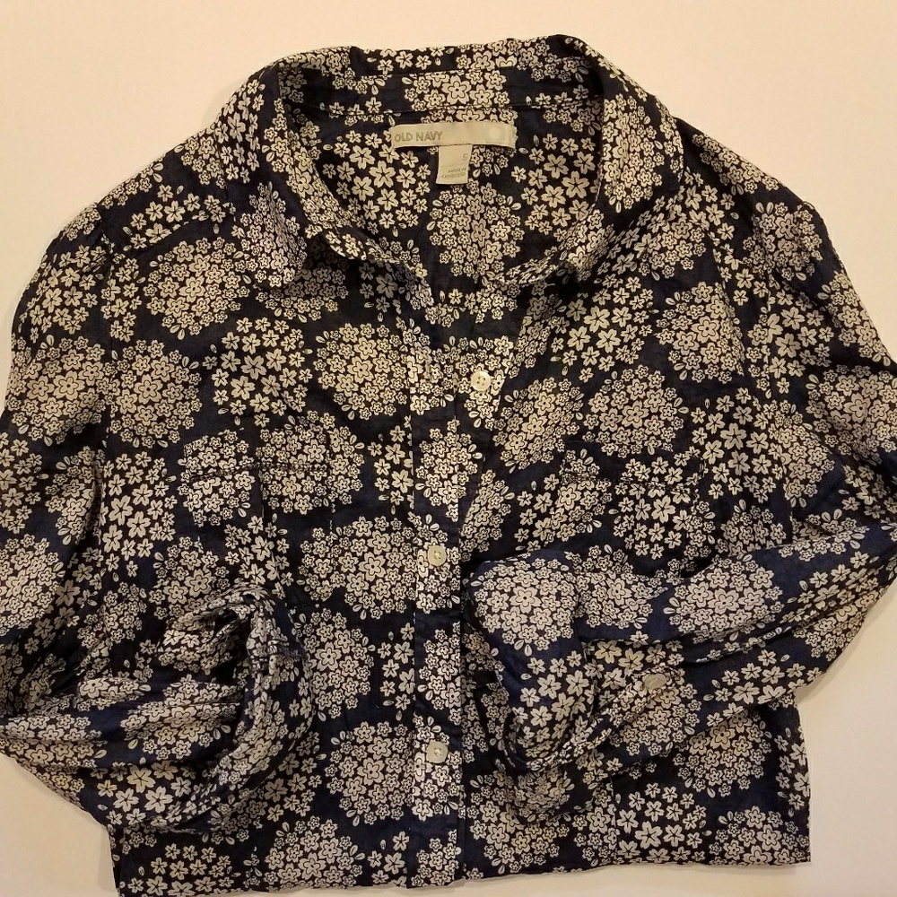 Old Navy Sheer floral button up