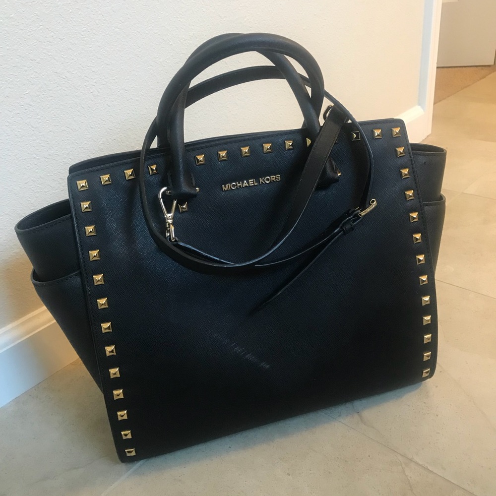 Michael Kors Selma Stud Large Saffiano Satchel