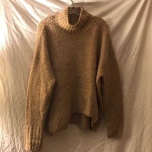 Camel oversized mock neck sweater by H&M
