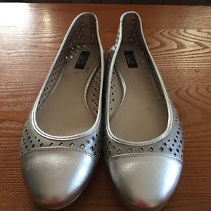 Saks Fifth Avenue Silver Baller Flats