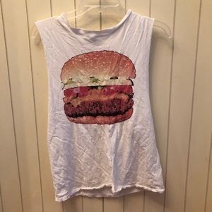 White Hamburger Tank Top