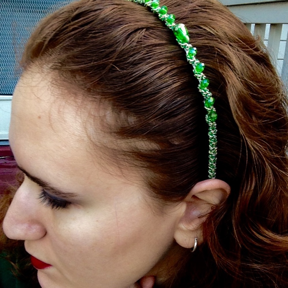 Green Beaded Headband