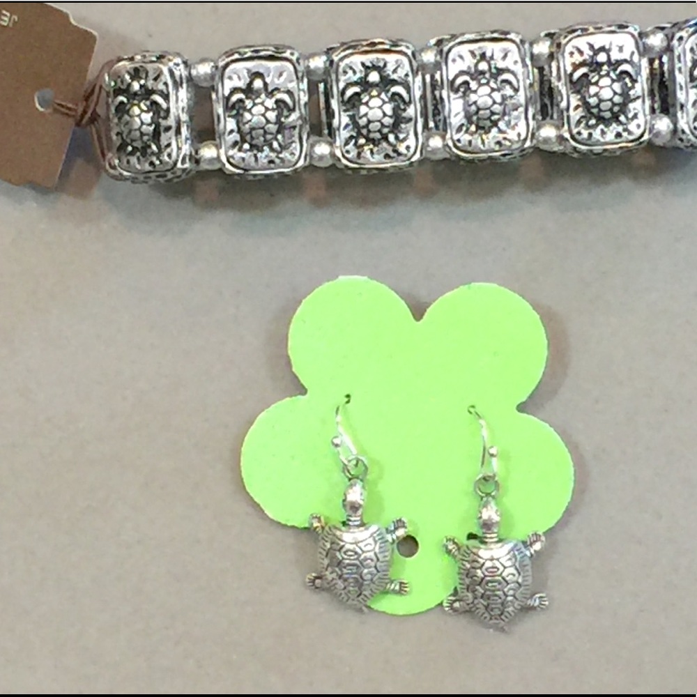 Turtle Earrings & Bracelet Combo NWT