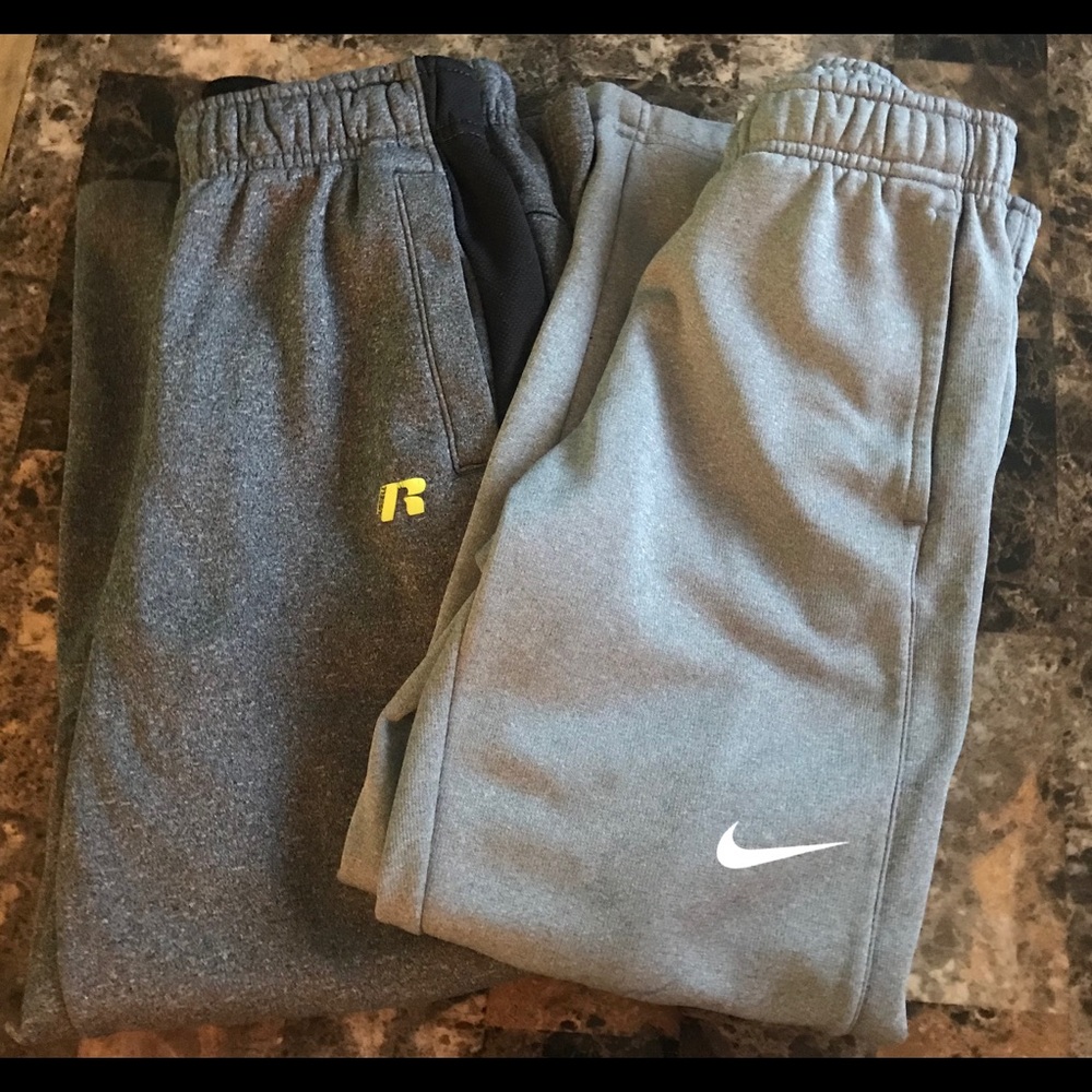 New boys sweats/joggers Nike and Russell Athletic
