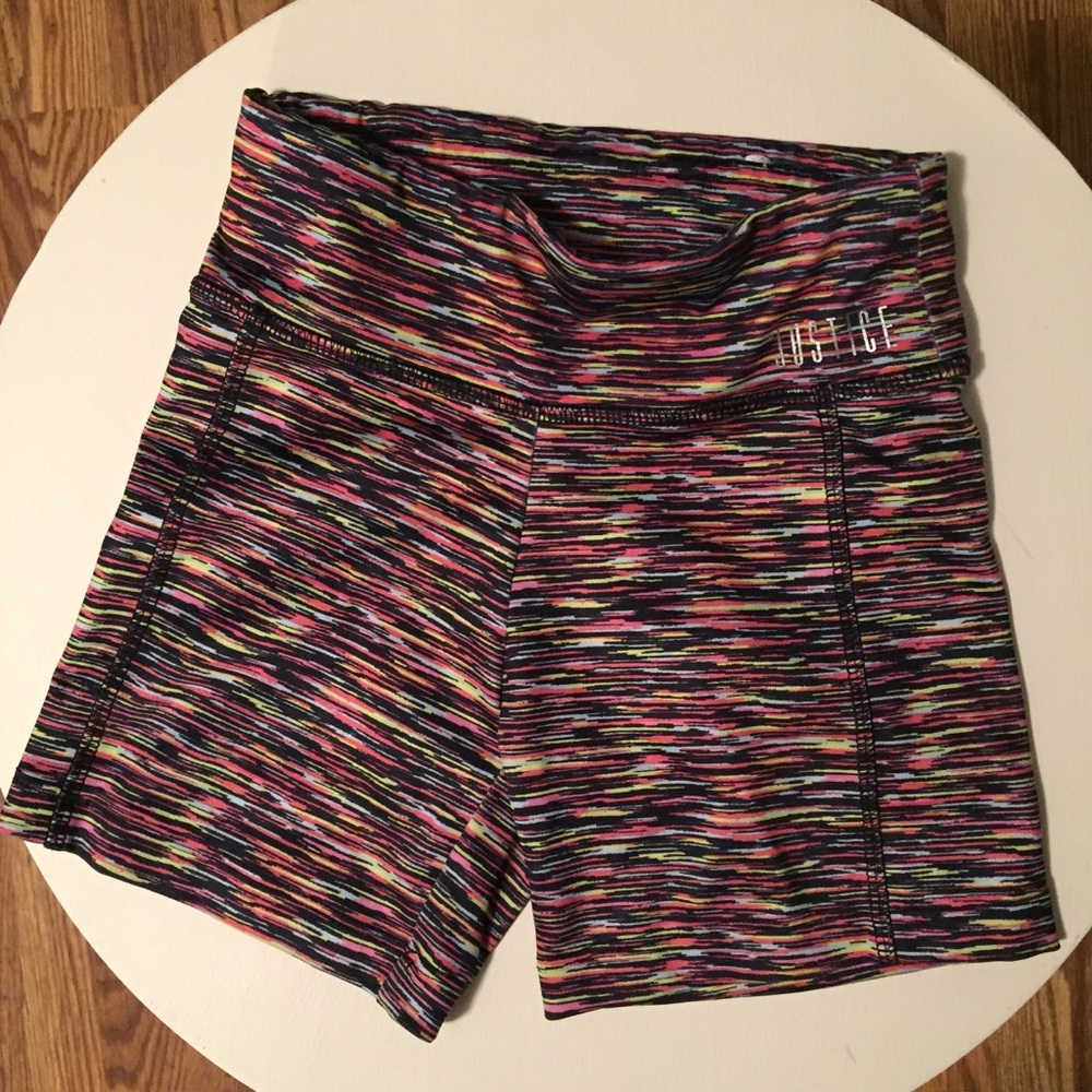 Justice spandex shorts - multi color print