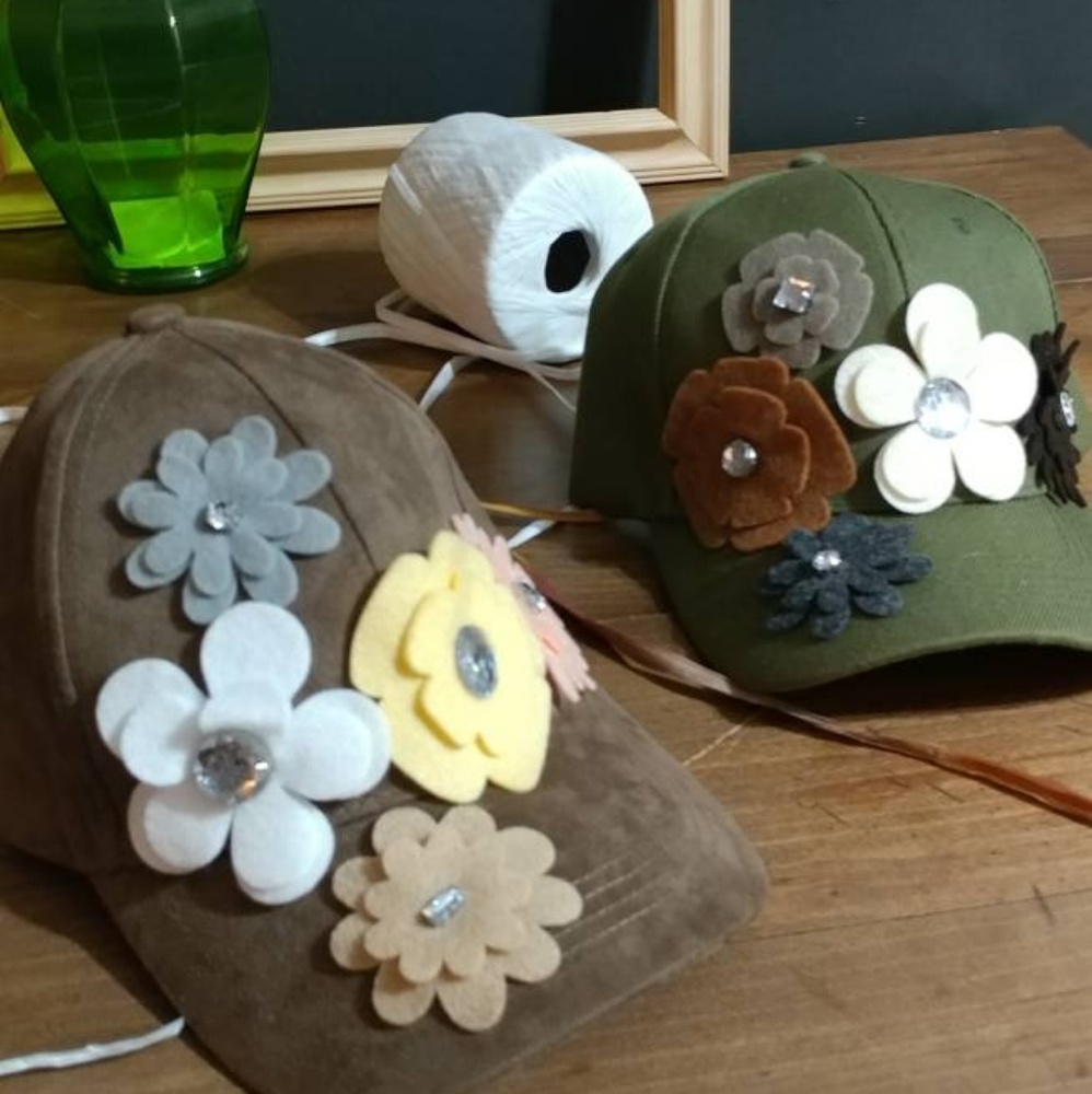 Baseball Hat with Flowers