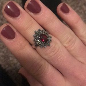 Sterling silver Garnet ring