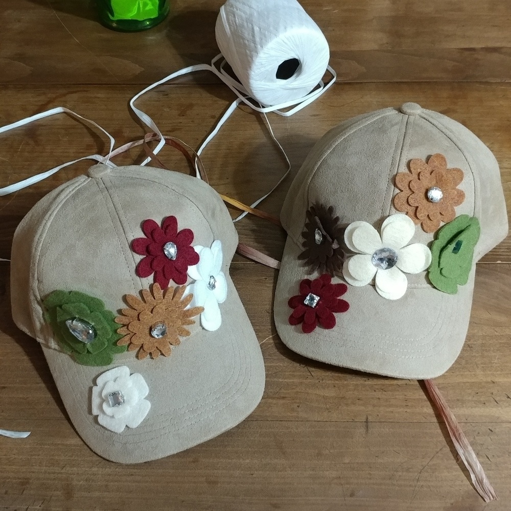 Baseball Hat with Flowers