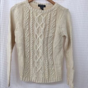 Tan sweater cable knit