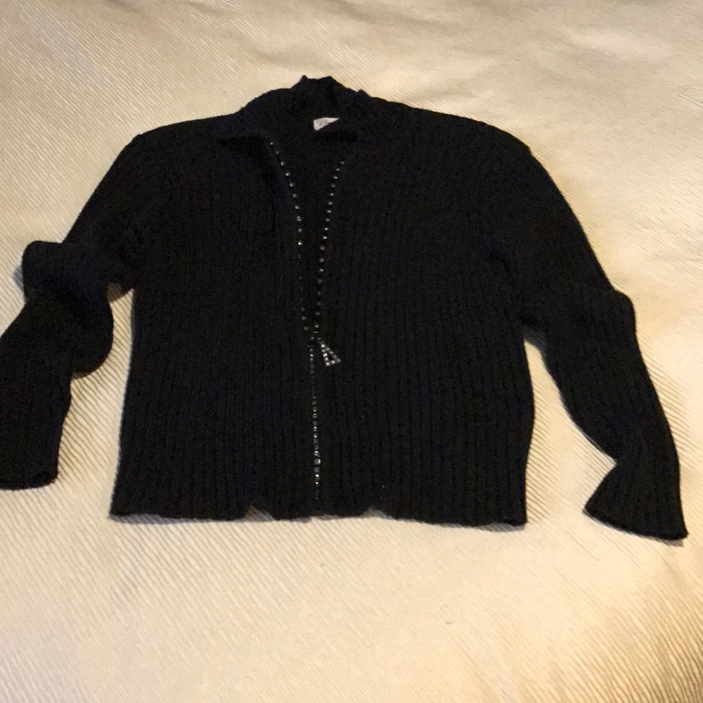 Sweater with bling zipper