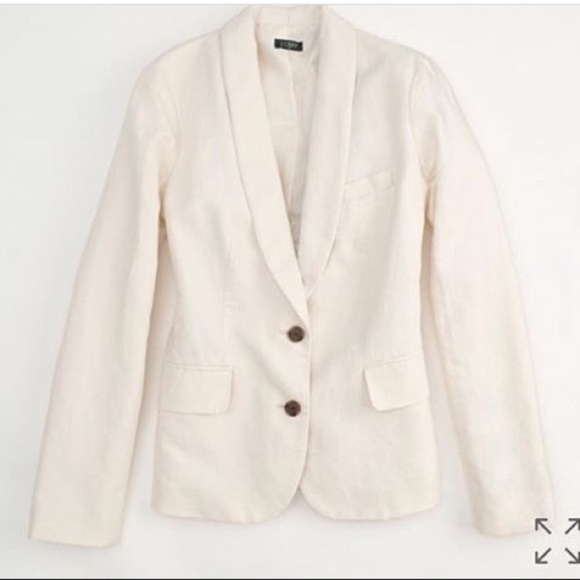 J. Crew Jackets & Blazers - J Crew cream self Embossed fabric blazer women 6
