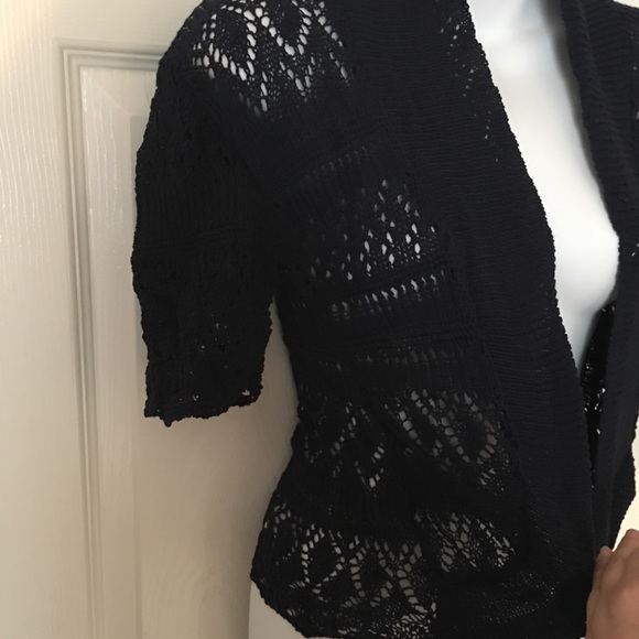 Navy Blue Knit Shrug - Picture 2 of 3