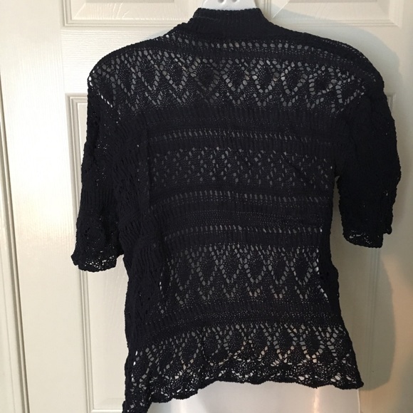 Navy Blue Knit Shrug - Picture 3 of 3
